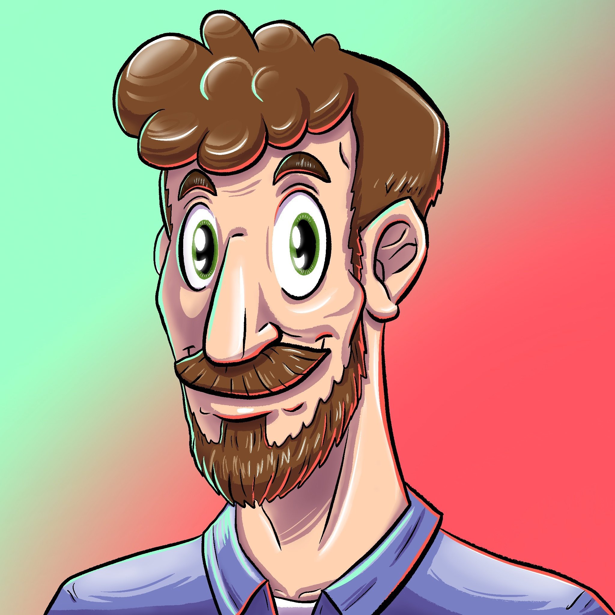 Self-portrait illustration of Steven Elmore